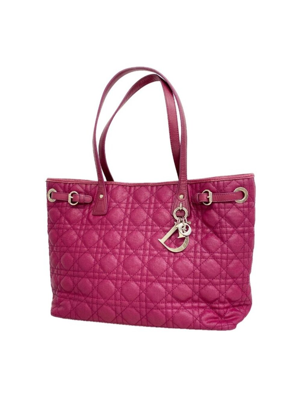 Dior Tote Bag Cannage Purple Silver